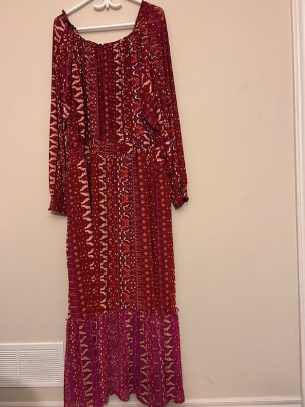 Knox Rose Deep Hibiscus Long Sleeve Dress Size 4X